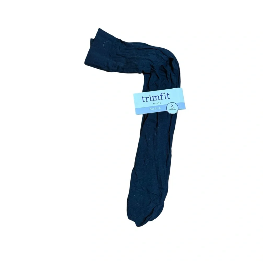 Trimfit Girls Navy Blue Microfiber Tights Size 2-4Y